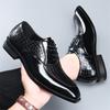 Fashion Designer New Men's Pointed Mixed Patchwork Casual Oxford Shoes Male Wedding Dress Homecoming Formal Wedding Footwear