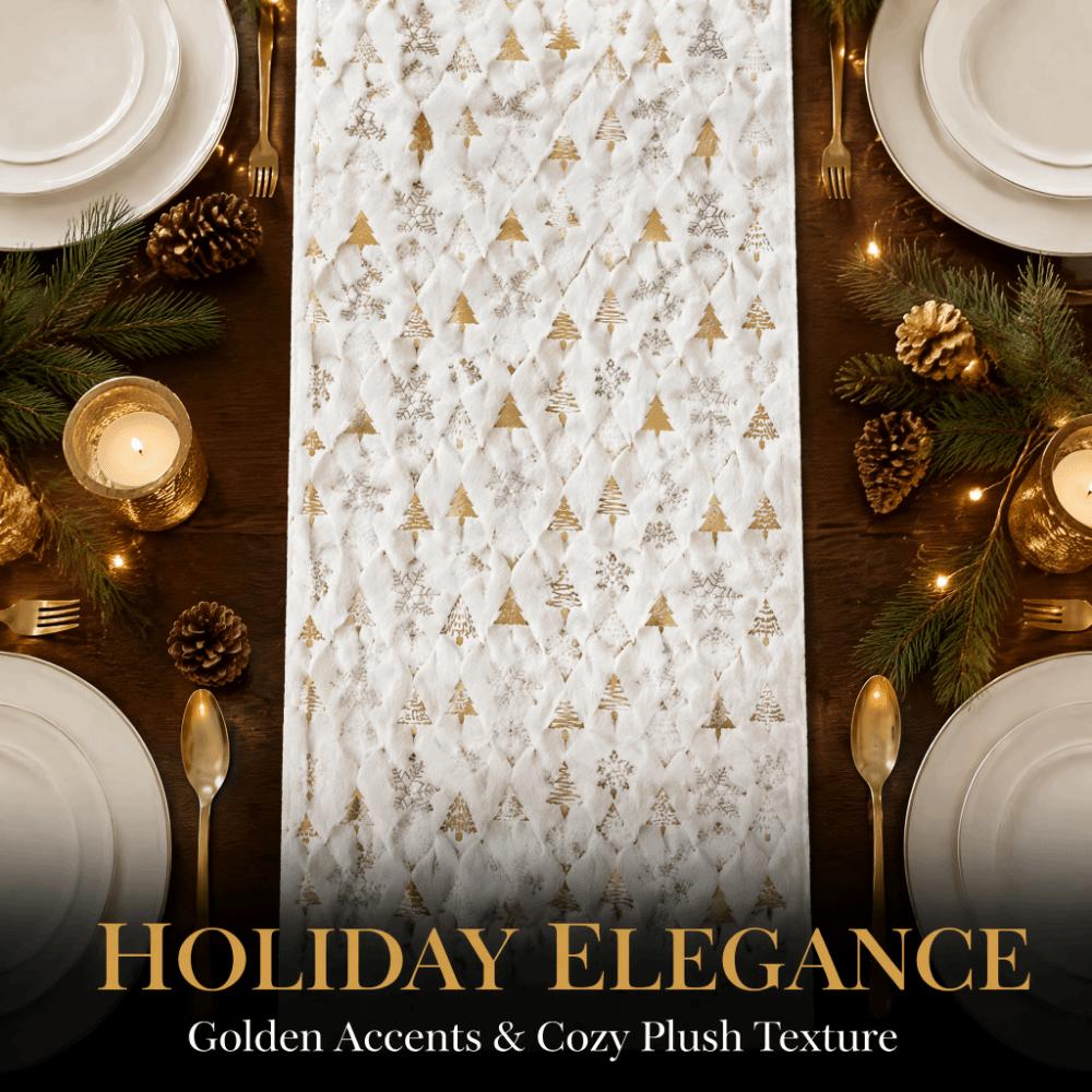 Christmas Tree Pattern Christmas Table Runner Embroidered Cabinet Cover Towel Dinner Party