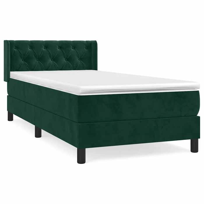 Maison Exclusive - Sommier à lattes de lit et matelas Vert foncé 80x200 cm Velours