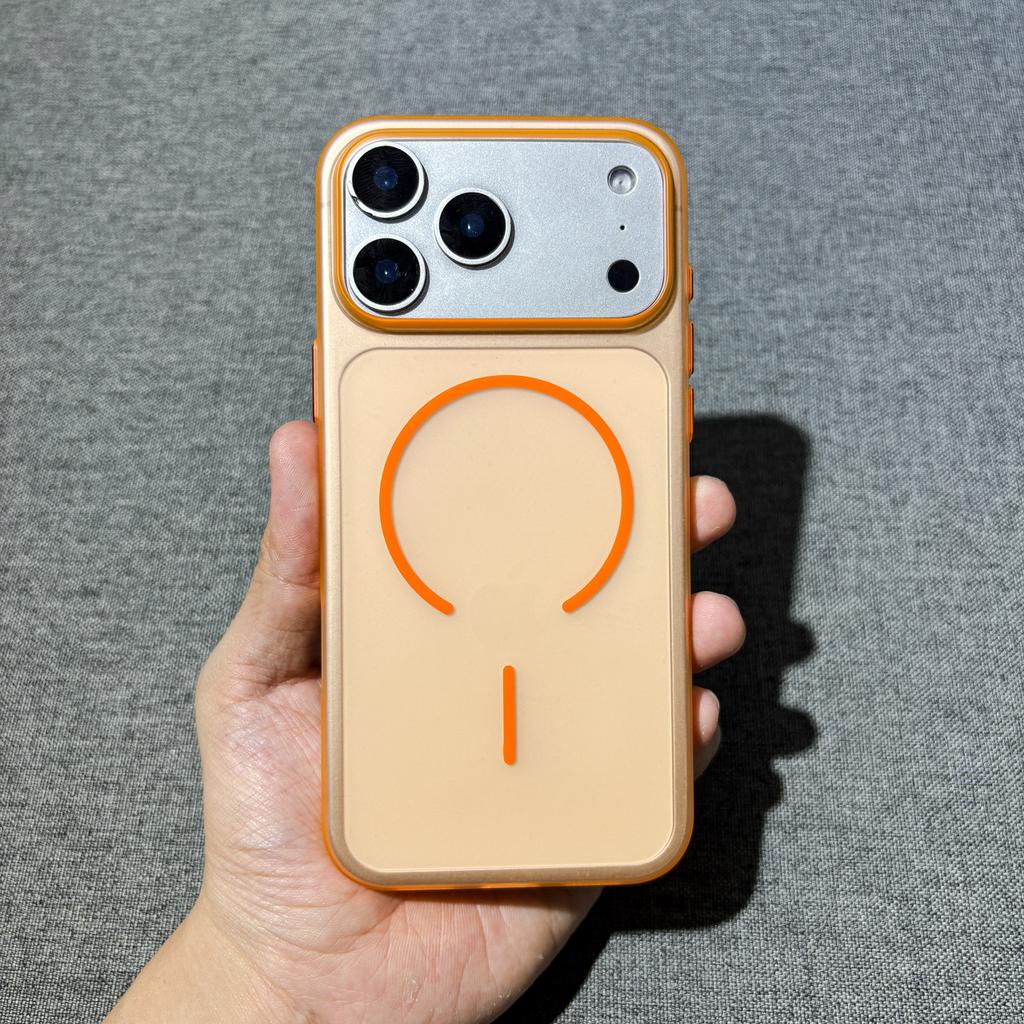 Soft sand fine ring magnetic mobile phone case Apple 17ProMax matte ultra-thin skin iphone15/14/16 hard case