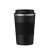 304 stainless steel thermal mug, fashionable car coffee cup with silicone sleeve, flip-top coffee cup