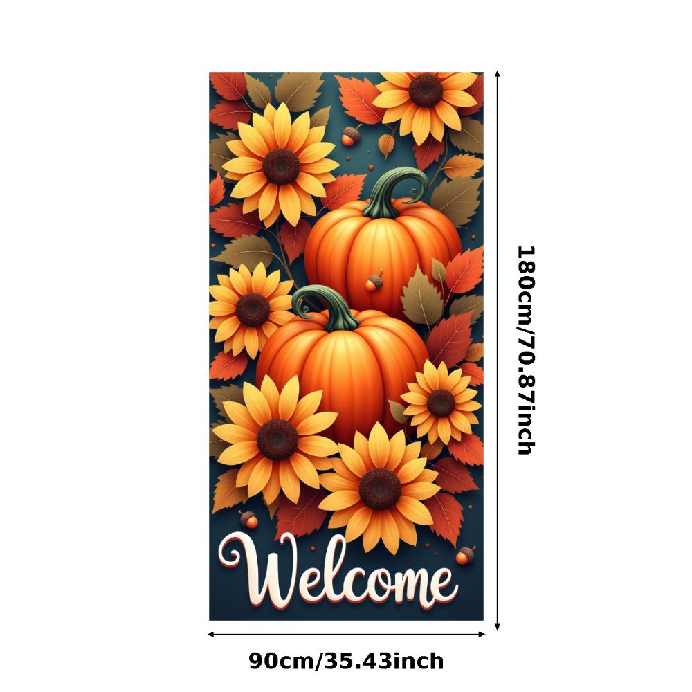 Fall Banner Autumn Leaves Seasonal Banner Autumn Banner Pumpkin Design Floral Decor For Harvest Festival Fall Party Home