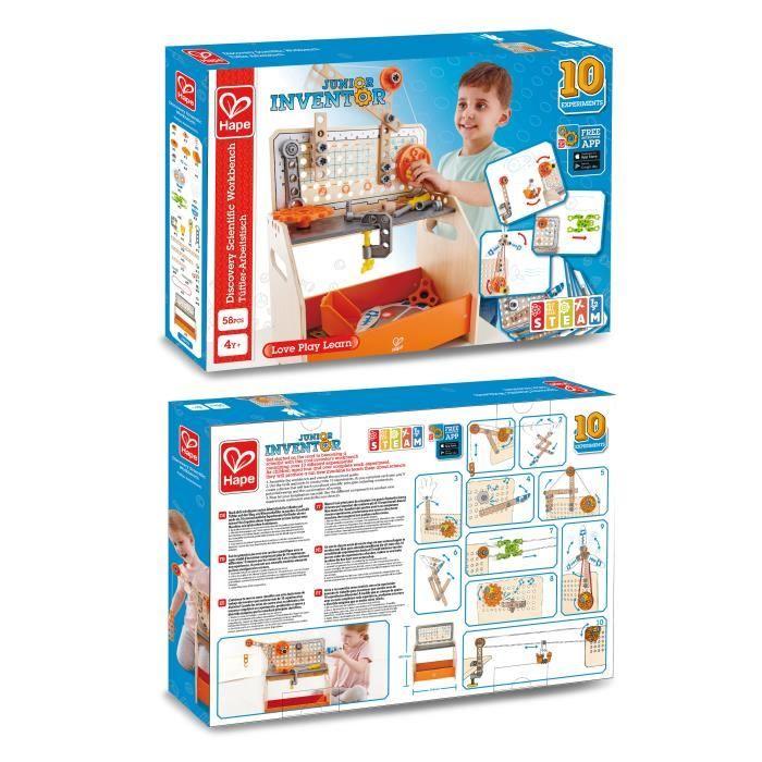 Jeu d'imitation établi en bois HAPE - E3028 - Etabli de découverte scientifique avec set d'expériences