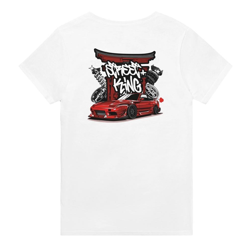 Хлопковая футболка с круглым вырезом JDM Drift King, тяжелый хлопок, для повседневной носки, унисекс S