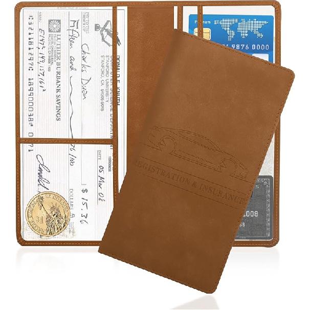 Car Registration And Urance Holder,PU Leather Car Glove Box Organizer Car Document Holder For ID,Driver'S License,Universal Car Organizer Car