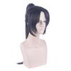 Anime 65CM Preto Longo Liso Hakuouki Yukimura Chizuru Cabelo Resistência Ao Calor Fibra Cosplay Perucas Completas Rabo De Cavalo Chip