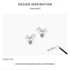 Yinziyun Sterling Silver Bow & Heart Earrings - S925 Christmas Jewelry for Women (SCE962)