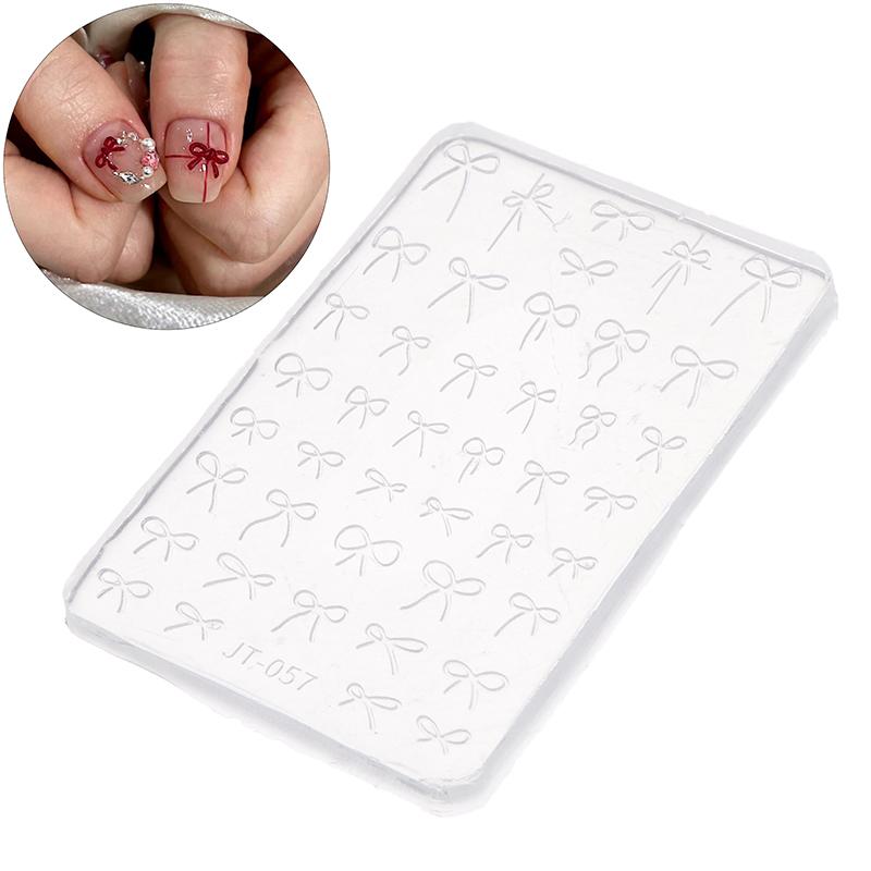 Bowknot Mold 3D Carving Stamping Plates Manicure Art Decorations Diy Design Silicone Nail Art Mold Template For Nail Charms