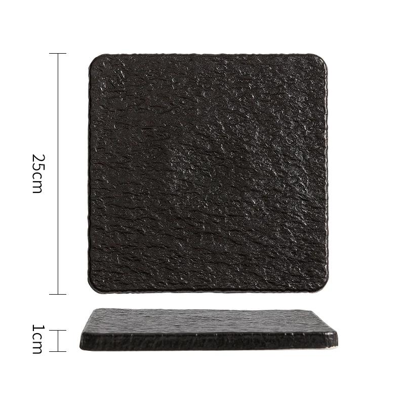 Stone Patterned Ceramic Plate Steak Plate Serving Plate Cake Plates Dessert Sushi Dish Molecular Cuisine Restaurant Tableware