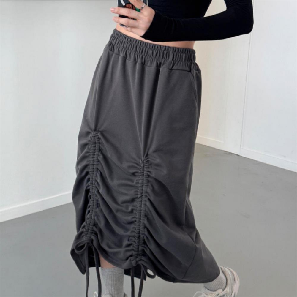 New Arrivals Open Run Women Street Shirring Two Way Ribbon Banding Big Size Long