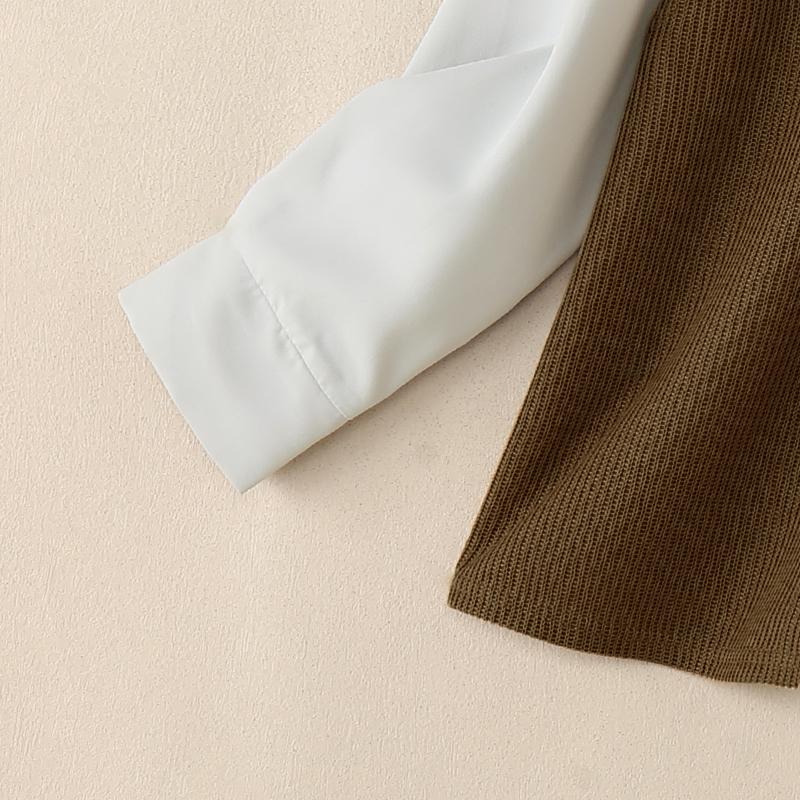 ZANZEA Women Casual Turn Down Collar Patchwork Loose Long Sleeve Blouse