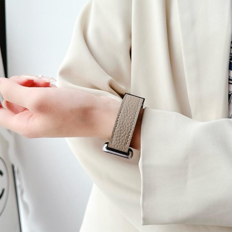 Wygodny sportowy pasek zamienny Miękki skórzany pasek z bezpiecznym kolorowym zapięciem Skórzana bransoleta do zegarka dla Fit 3