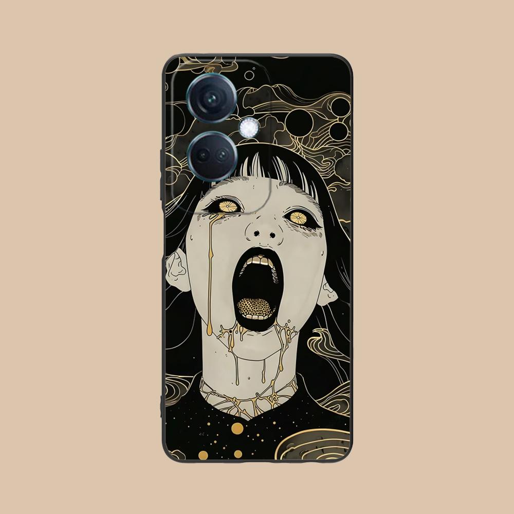 Terror Gothic Art Mobile Phone Case for OPPO Reno 14 13 12 11 10 9 8 7 6 5 F T Pro 5G Colorful Printing Cover Luxury Pretty