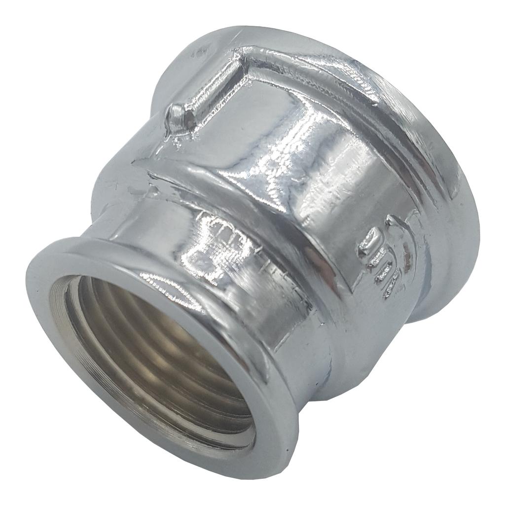 Chrome-Plated Brass Reducing Sleeve 1/2"X3/8" Female/Female