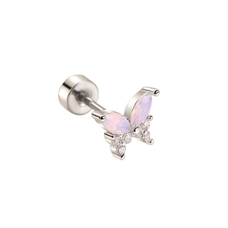 2026 Trendy Butterfly Cubic Zirconia Titanium Tragus Earring for Women