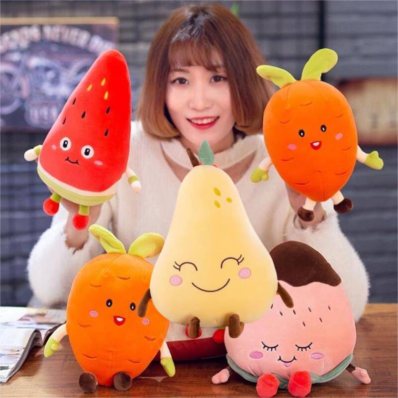 98in Cartoon Plush Toy Fruit Design Strawberry Watermelon Radish Pear Gift Kids