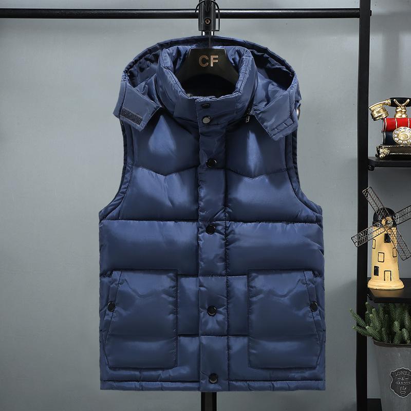 Ανδρικό Ζεστό Γιλέκο Μεγάλο Μέγεθος Πυκνό με Κουκούλα Ανδρικό Γιλέκο Αμάνικο Καμουφλάζ με Πολλαπλές Τσέπες