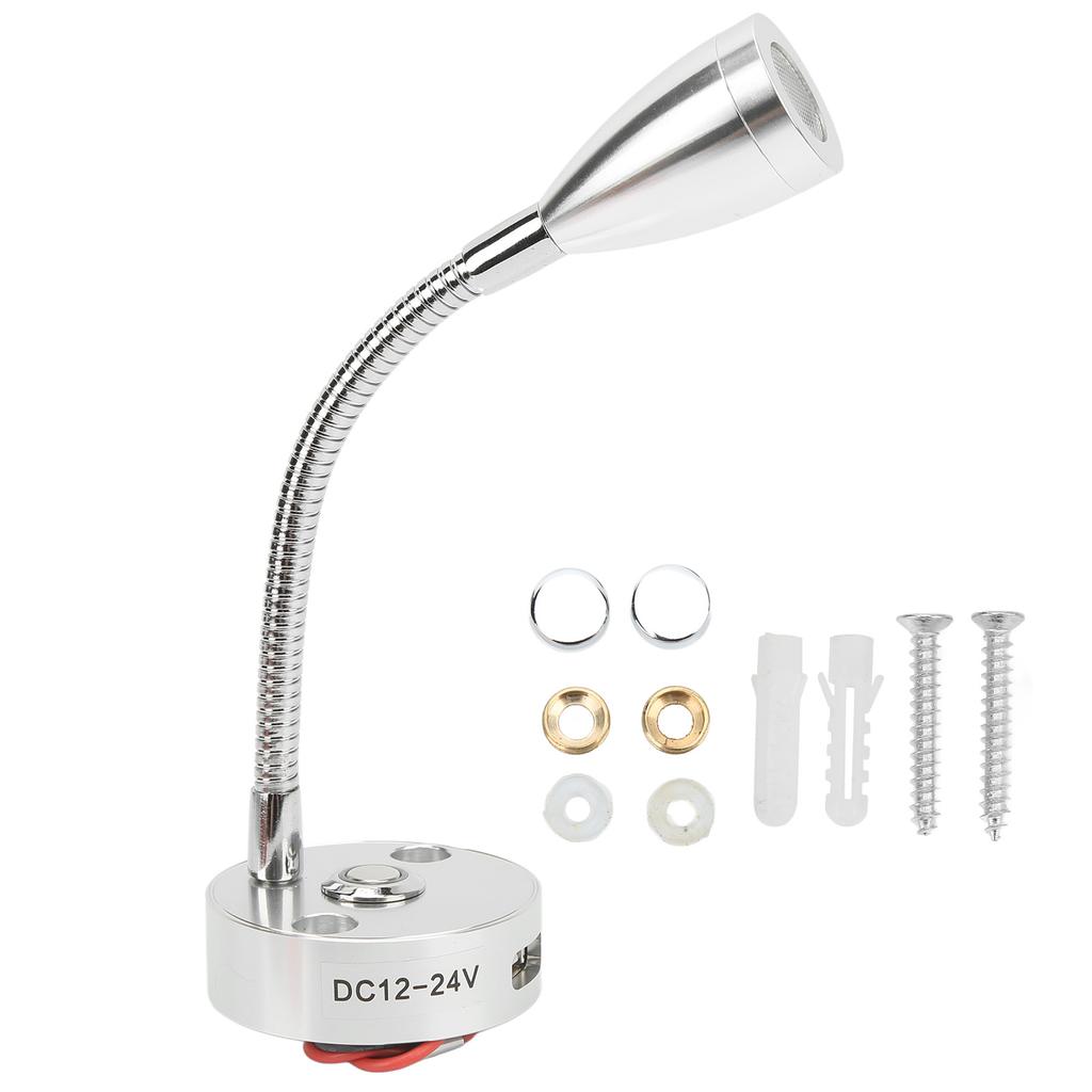 RV Rding Light Flexible Neck 3 Color Light 1224V 3W USB Rechargable   for Yachts Boats