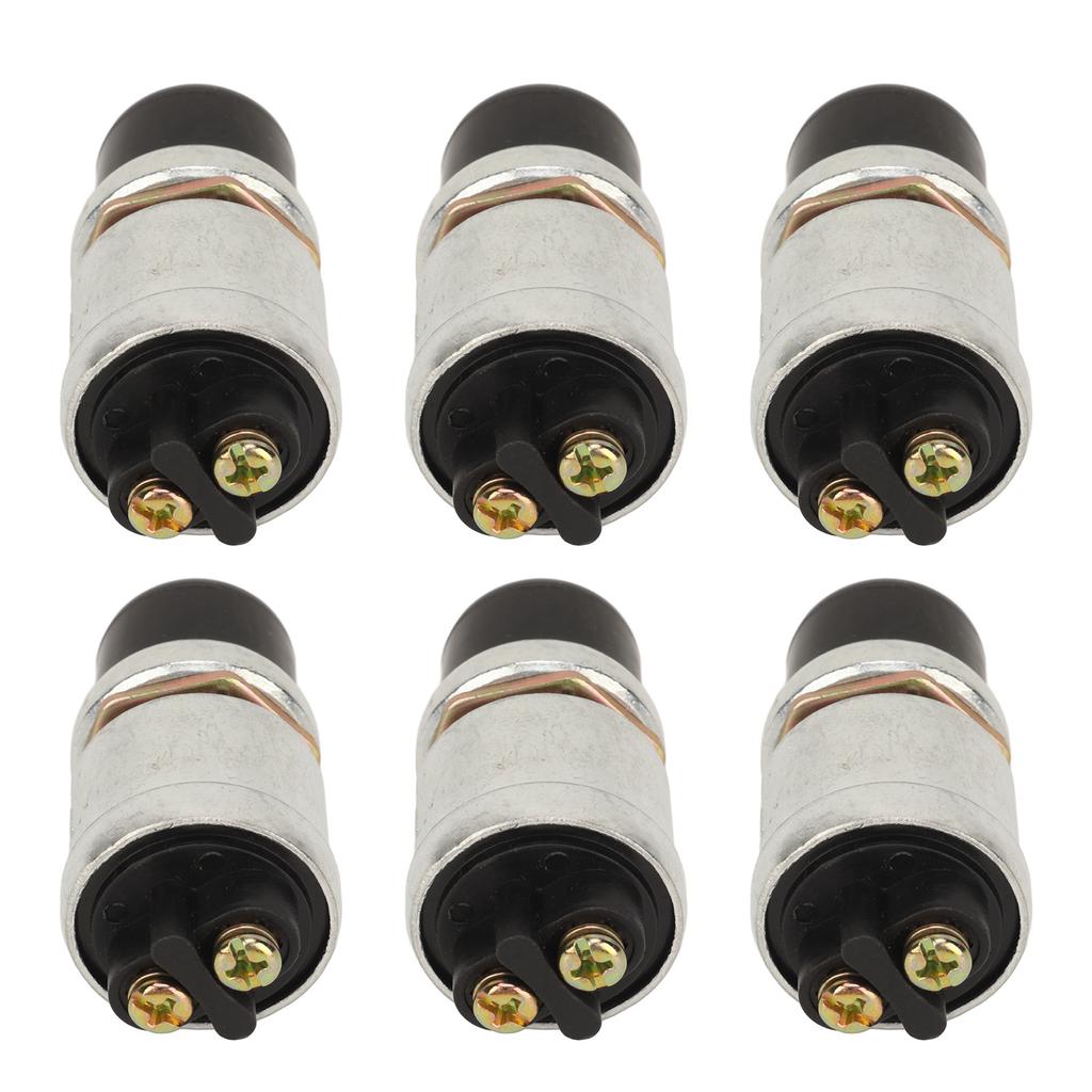 6 Set Push Start Button Switch Kit Waterproof Fast Response Momentary Push Button Switch for Vehicle RV Ship Yacht ATV