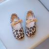 Girls Mary Janes Leopard Prints Style Fashion Princess Kids Leather Shoes with Bow-knot Sweet Chic 2025 Spring Autumn Brand New