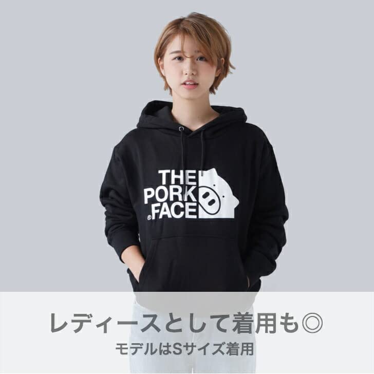 Pork Pullover Large Logo [The Face] Hoodie, Gray, XL,