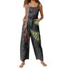 Women's Fashion Halloween Print Casual Vintage Sleeveless Button Jumpsuit