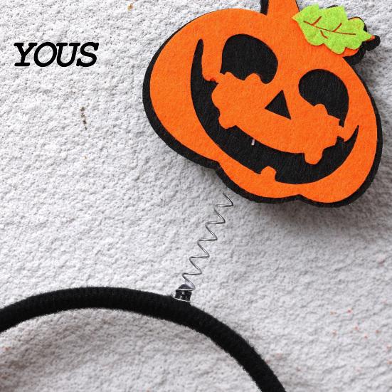 Holiday Party Hair Accessories Halloween Pumpkin Headband for Adults Kids, Orange Felt Non Woven Fabric Headpiece Headpiece, No Slip Cosplay