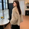 Imitation fur jacket women's new winter double-breasted imitation fox hair with cotton thickened light retro top trendy