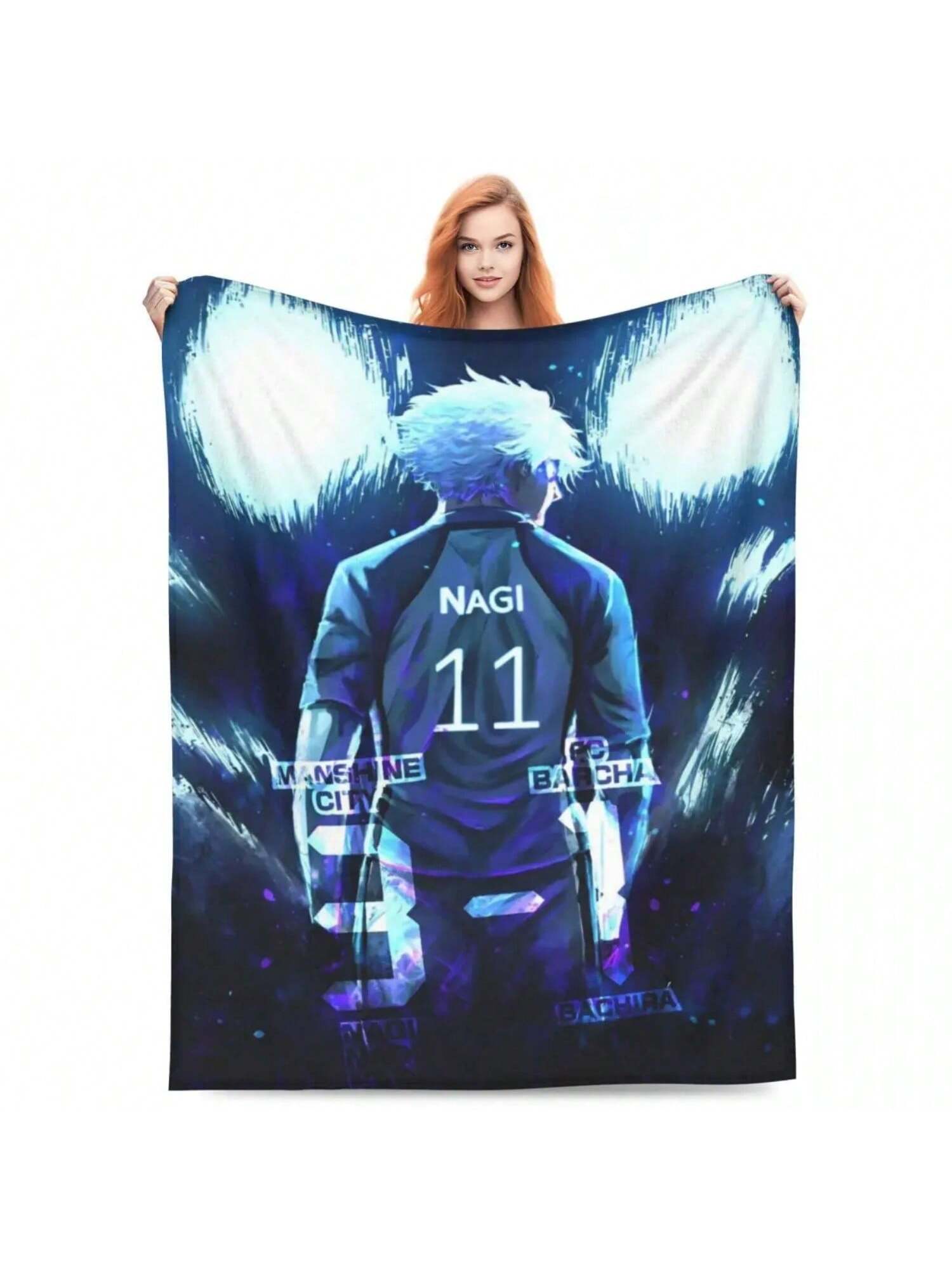 

Seishiro Nagi Knitted Blanket Fleece Blue Lock Ultra-Soft Throw Blankets For Outdoor Travel 75X95CM сірий колір