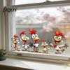 Versatile Adhesive Window Art Cartoon Rooster Static Glass Sticker, Funny Roosters Clings, PVC Removable Kitchen Privacy Film Decal, Waterproof