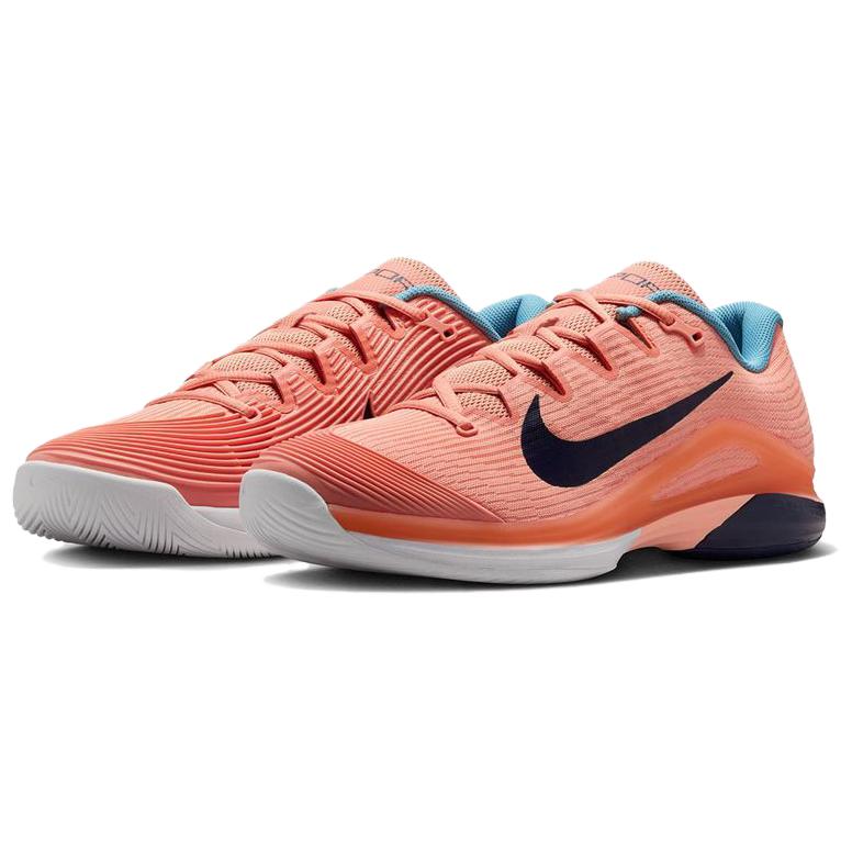 NikeCourt Air Zoom Vapor 12 HC Apricot Agate Obsidian Men Sneakers Orange White Denim-Turquoise FV5552-800