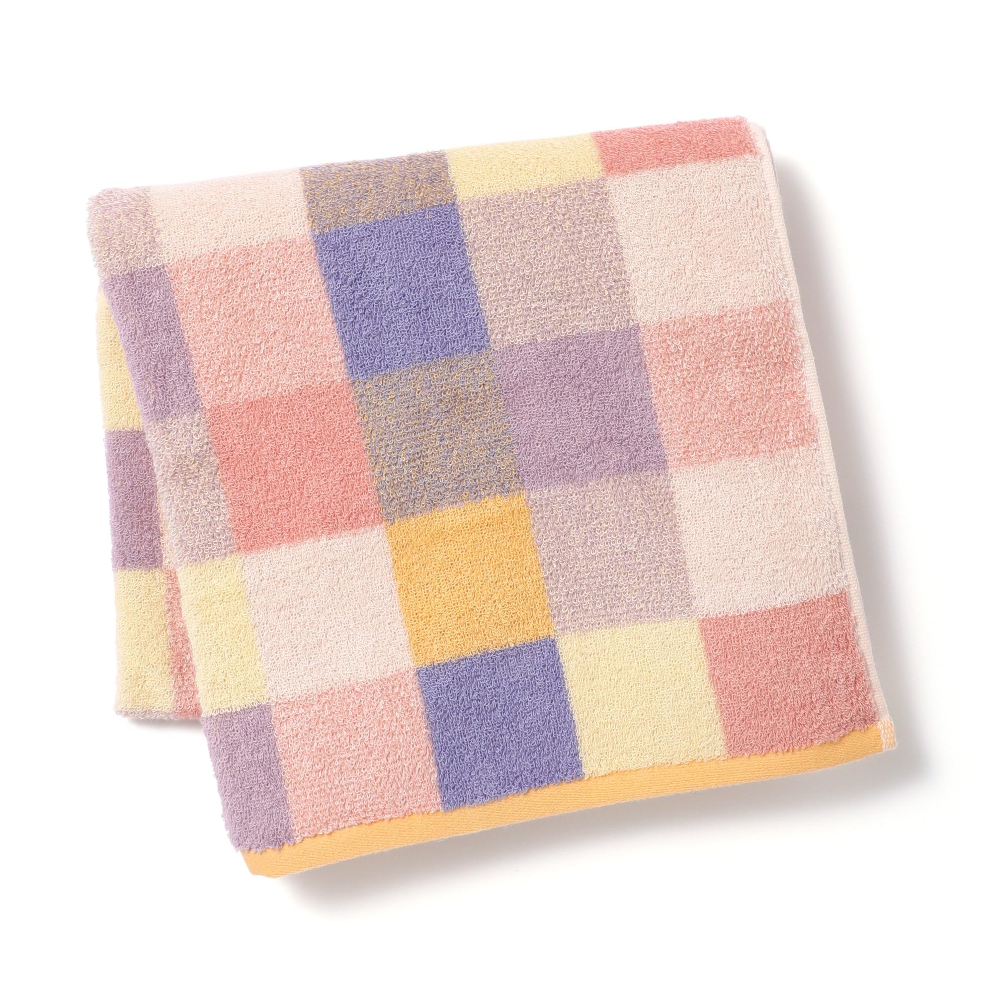 Francfranc Antibacterial and Deodorizing Mixed Check Bath Check New 2025 Model Towel, Yellow, Pattern, Towel, Life, Moving,