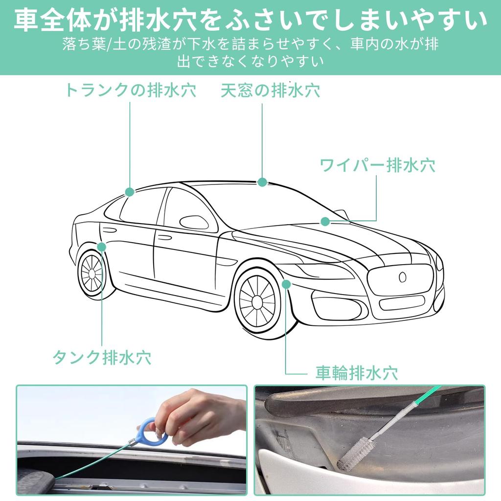 Doyeemei Pipe Car Sunroof Drain Cleaning Pipe Car Drain Cleaning Approximately 5M Compatible with All Tube Cleaning Car Drain Hole Clog Dredging