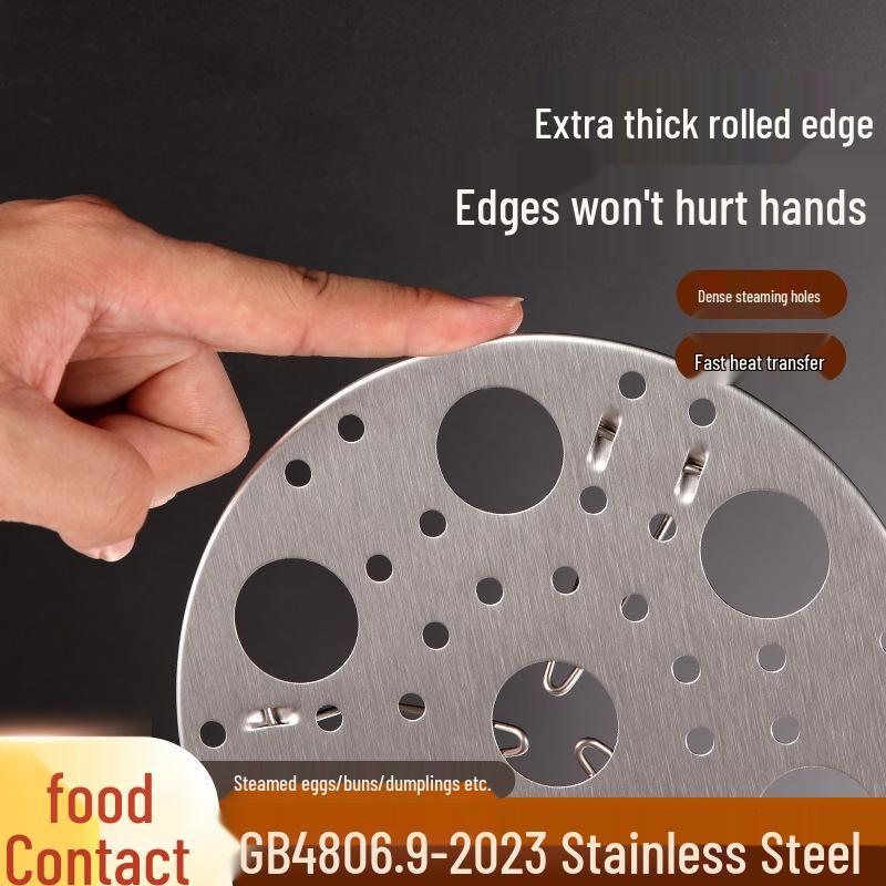 Multifunctional Stainless Steel Foldable Egg Steaming Rack with Water Separation