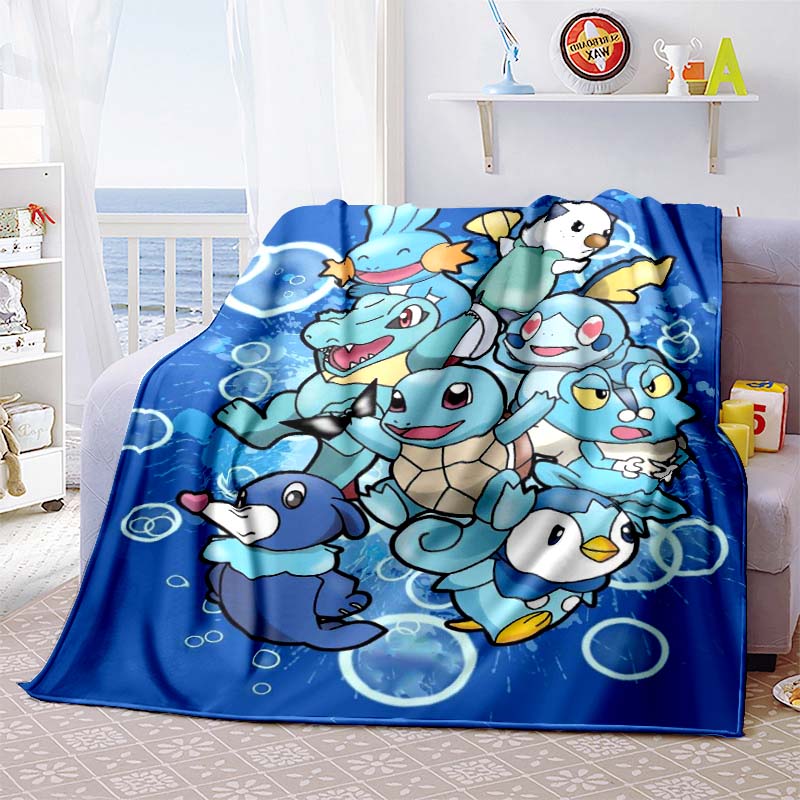 Pokem-Squirtles Decorative Blanket School Bedroom Decoration Fluffy Soft Blankets for Bed Bedspread the Sofa Throw Warm Winter89
