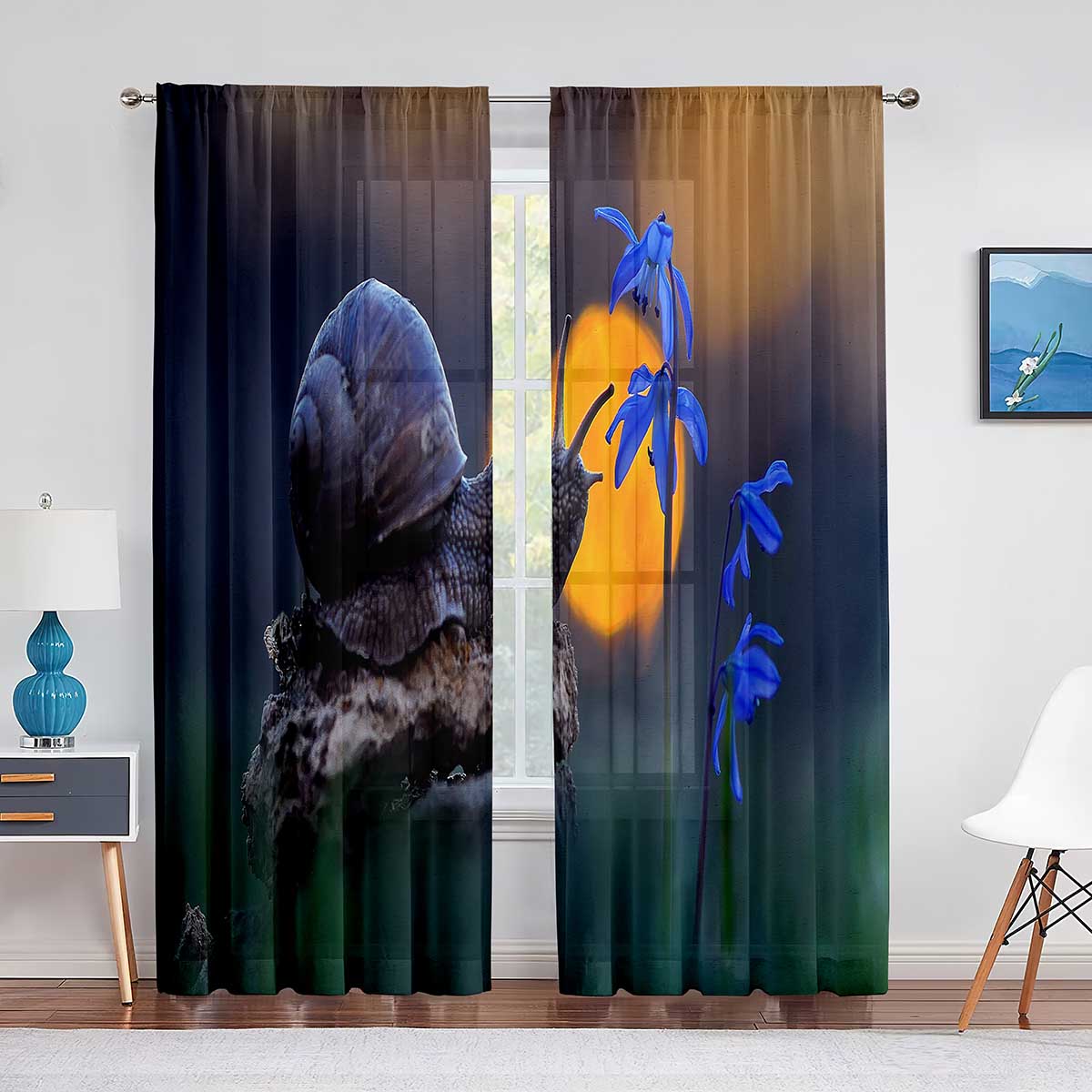 Прозрачная вуаль с милыми улитками и красными грибами — фото 3