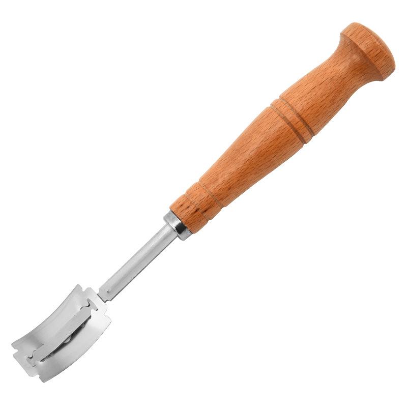 

Нож для обрезки хлеба из нержавеющей стали, деревянная ручка, дугообразный нож для хлеба, кухонный разделитель теста, инструменты для выпечки #1