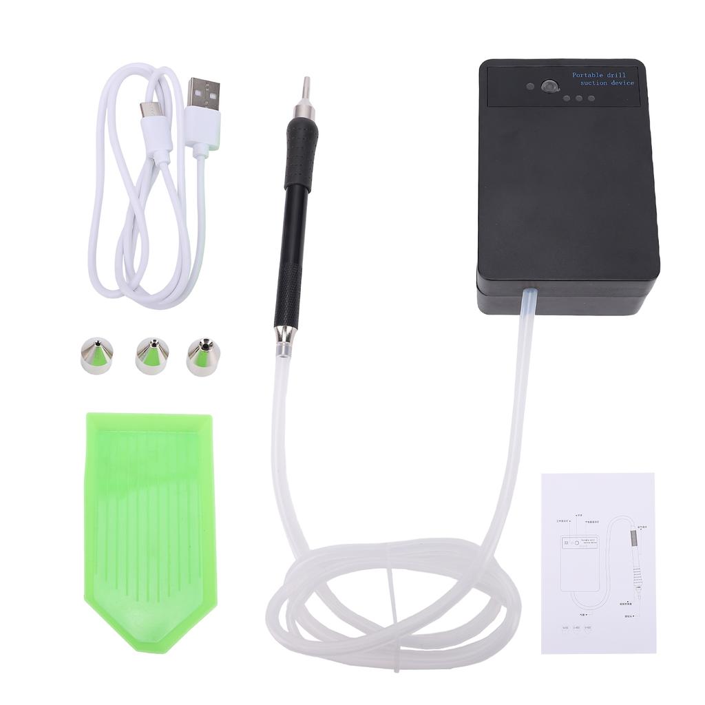 Electric Diamond Art Painting Pen, 1500mAh Rechargeable Vacuum Pump Diamond Pen with Storage Tray, Low Noise Diamond