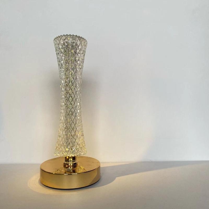1Pc Internet Celebrity Guangzhou Tower Small Waist Crystal Desk Lamp Ins Girl Bedside Bedroom Night Light Creative Atmosphere Light