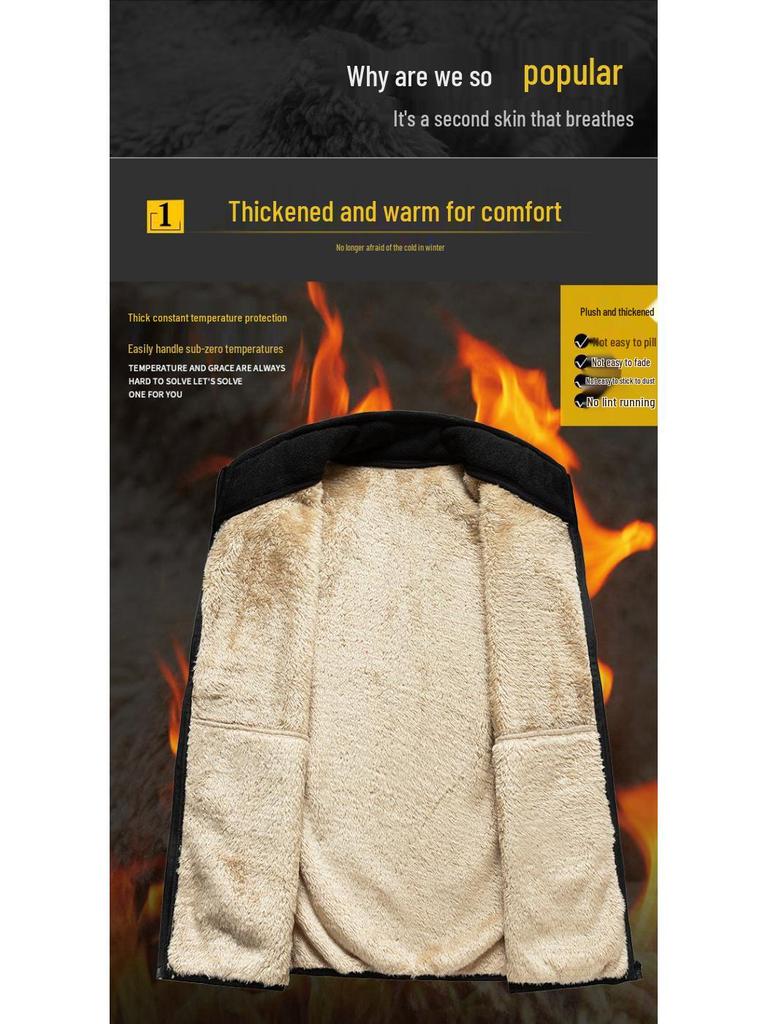 Men's Plus Size Urban Fashion Fleece-Lined Vest