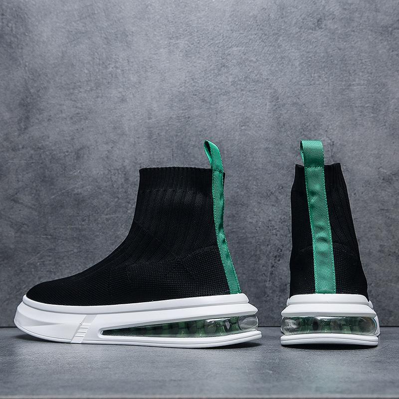 

Новые туфли для мужчин, дышащие трикотажные повседневные туфли-носки, спортивная обувь на плоской подошве с воздушной подушкой, молодежные уличные трендовые туфли-лоферы без застежек 43 зелёный