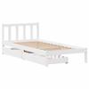 VidaXL Bed Frame with Drawers White 90x190 Cm Solid Pine Wood, Slatted Base, Single Bed Frame, Solid Wood Bed Frame 3301462