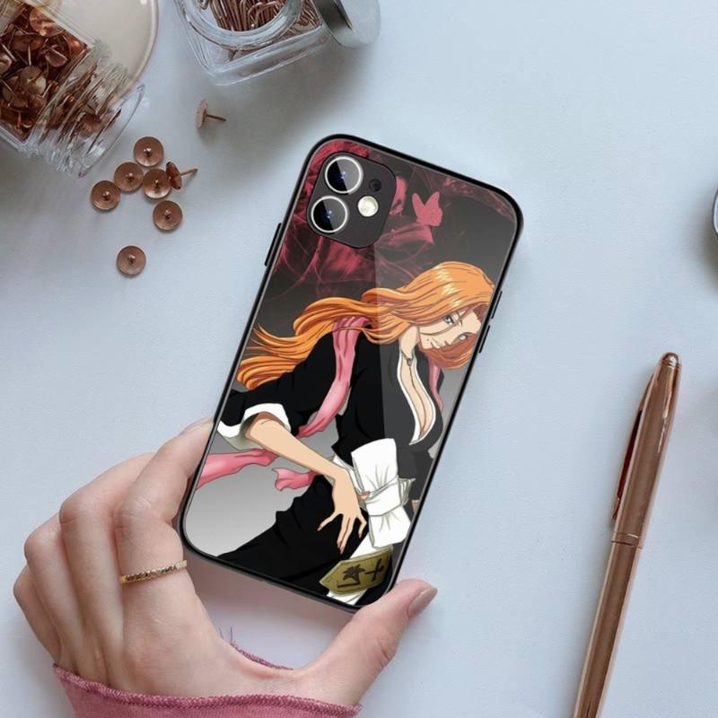 

Чехол для телефона Rangiku Bleach Manga для IPhone 14 13 12 11 XS X 8 7 6 Plus Mini Pro Max SE 2022, черный стеклянный чехол из поликарбоната и ТПУ iPhone SE 2020-2022
