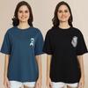Pure Cotton Summer Wear Oversized Round Neck Half Sleeves T-shirt Pack Of 2