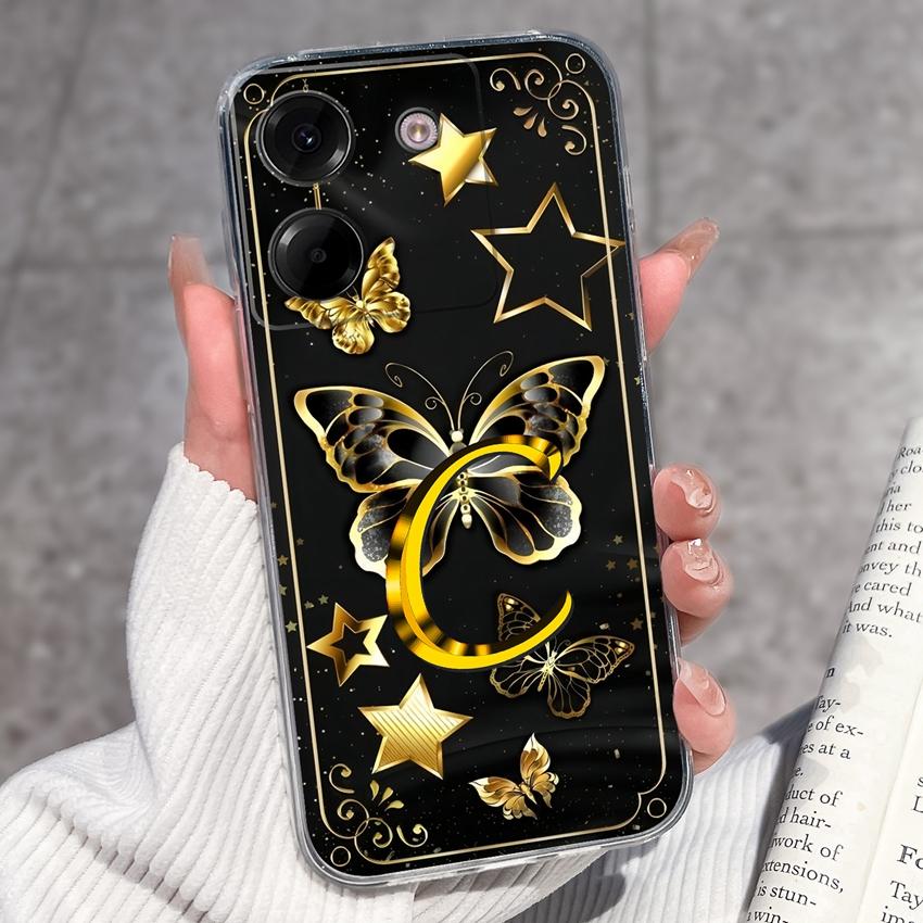 Clear Back Cover For Xiaomi Poco M7 M8 M6 M4 F5 Pro M5 F4 F3 Civi 1S M6 Plus Fashion Soft TPU Silicone Phone Case For Xiaomi Cute Letter Bumper Casing