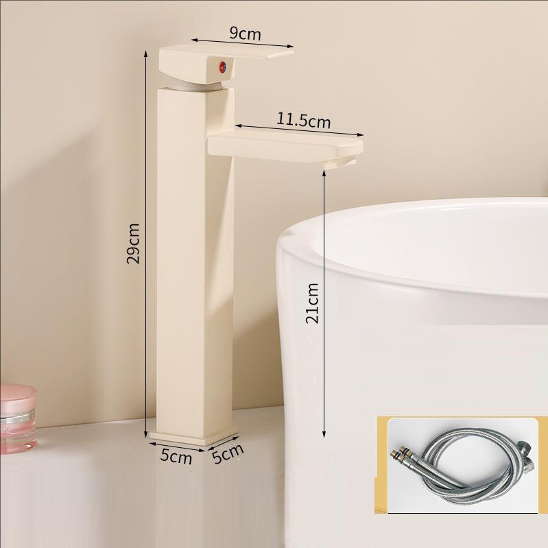 Black Basin Faucet Hot and Cold Mixers Bathroom Wash Basin Faucets Taps Single Handle Cream White Basin Faucets Gray White