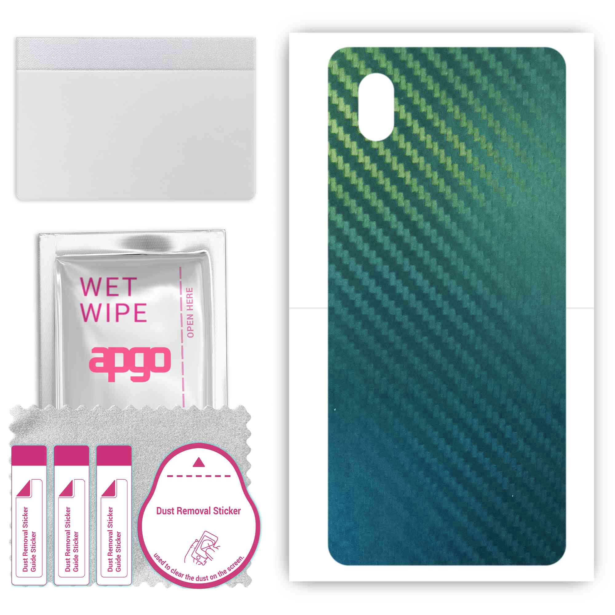 

Apgo Protective Skin Sticker for the back compatible with Samsung Galaxy A01 Core, Wrap Film, Foil, Vinyl - Pattern Carbon Chameleon CAKA1