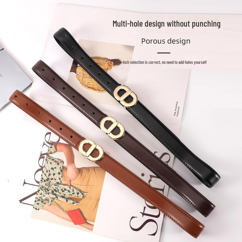 

Women s Versatile Fashion Black Leather Belt with Smooth Buckle - 2025 Trend 95cm