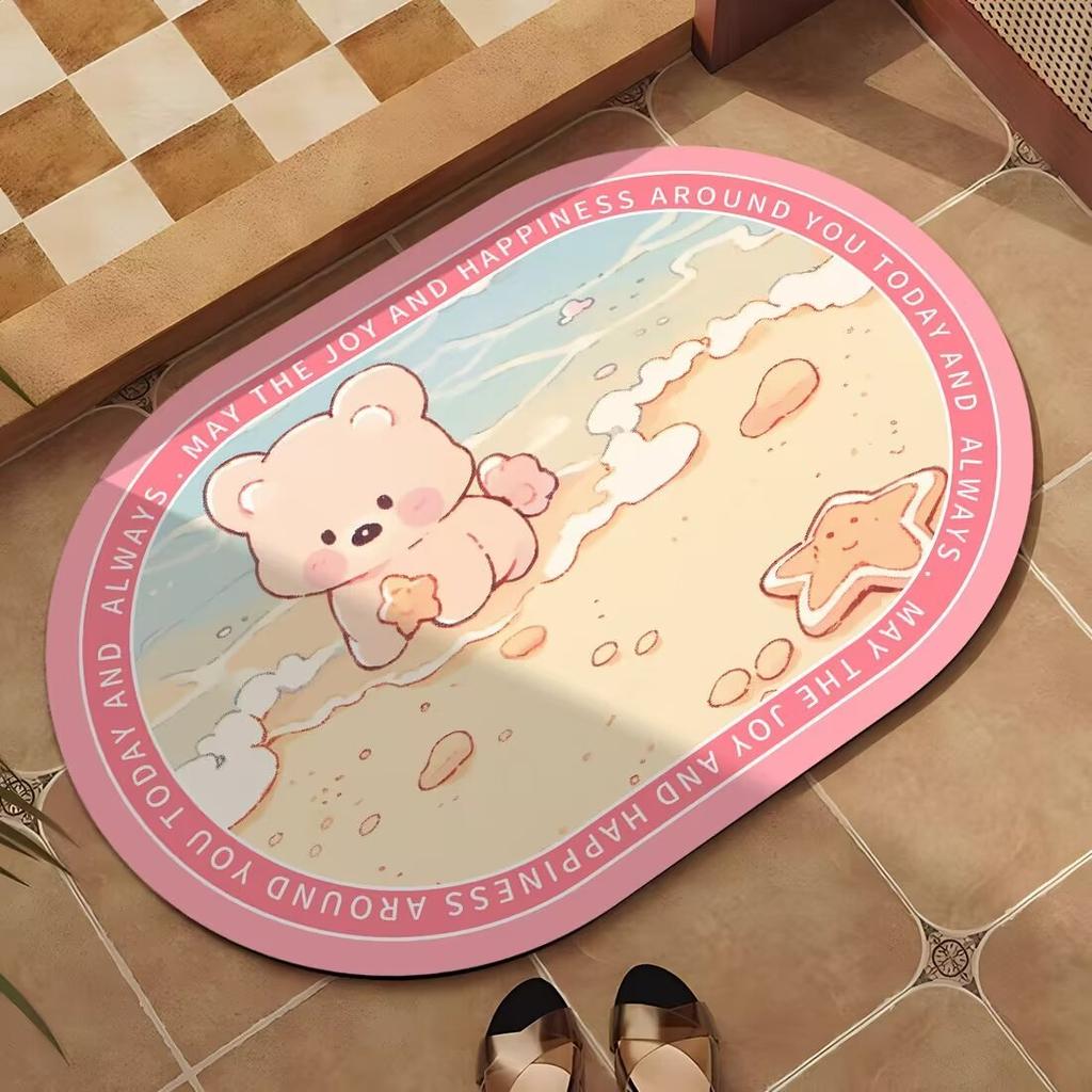 Kieselgur Kissen Saugmatte Badezimmer Küchenmatte Schnelltrocknend Rutschfest Toilettentürmatte Saugmatte