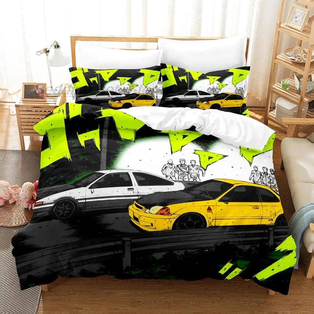 Initial D Ae86 Bedding Collection Single Twin Full Queen King Size Bed Collection Aldult Kid Bedroom Duvetcover Collections 3D Anime With Bed Linen